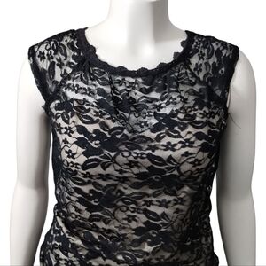 Y2K Vtg Intense Womens Size Medium Lace Whimsigoth Fairygoth Witchy Emo Rock Top
